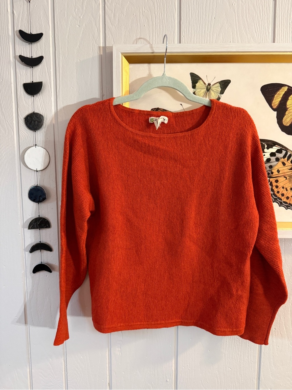 Dakini Merino Wool Rust-Red Crewneck Sweater